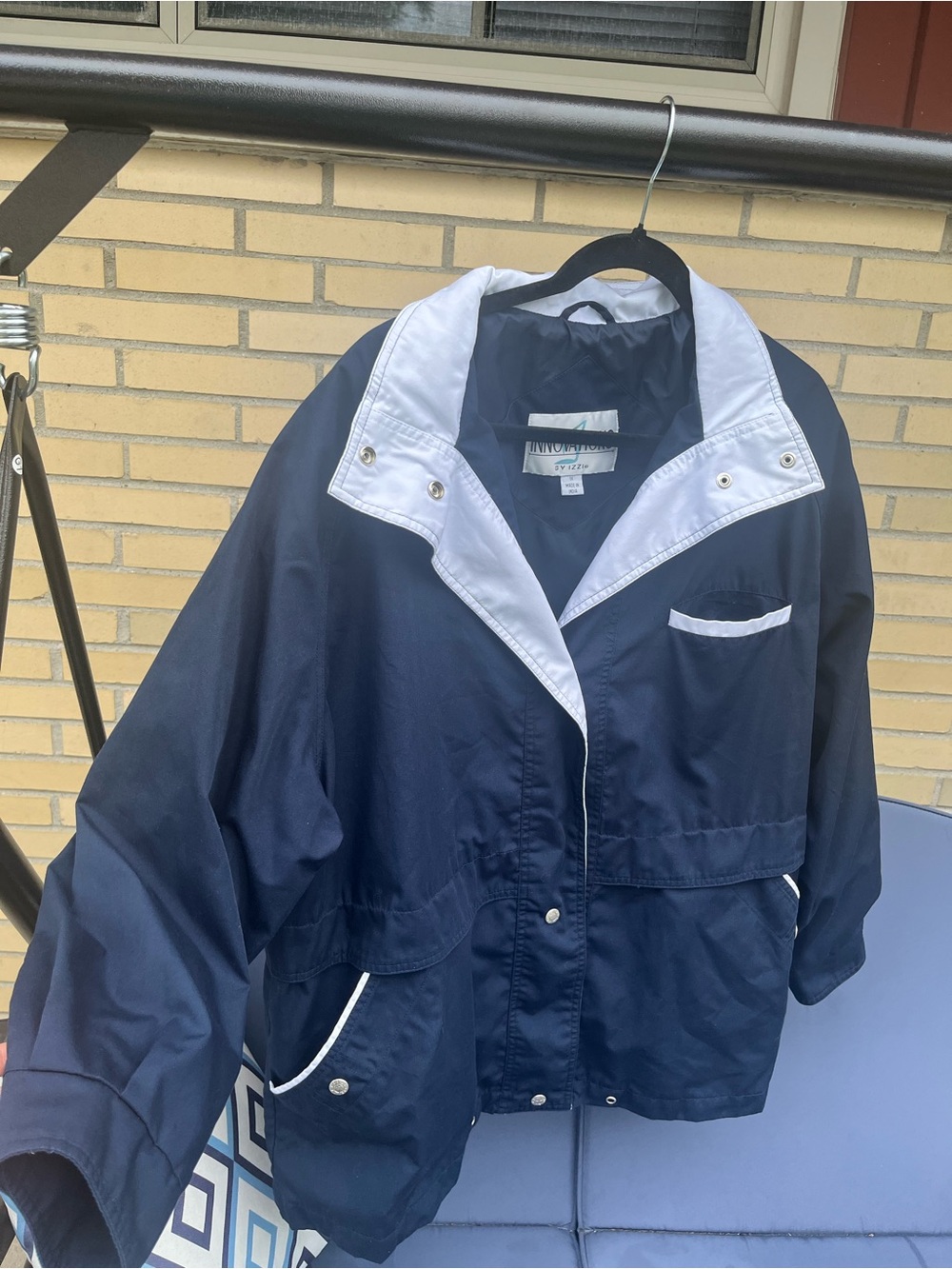 Nautica Navy Jacket with White Trim Lightweight Bomber